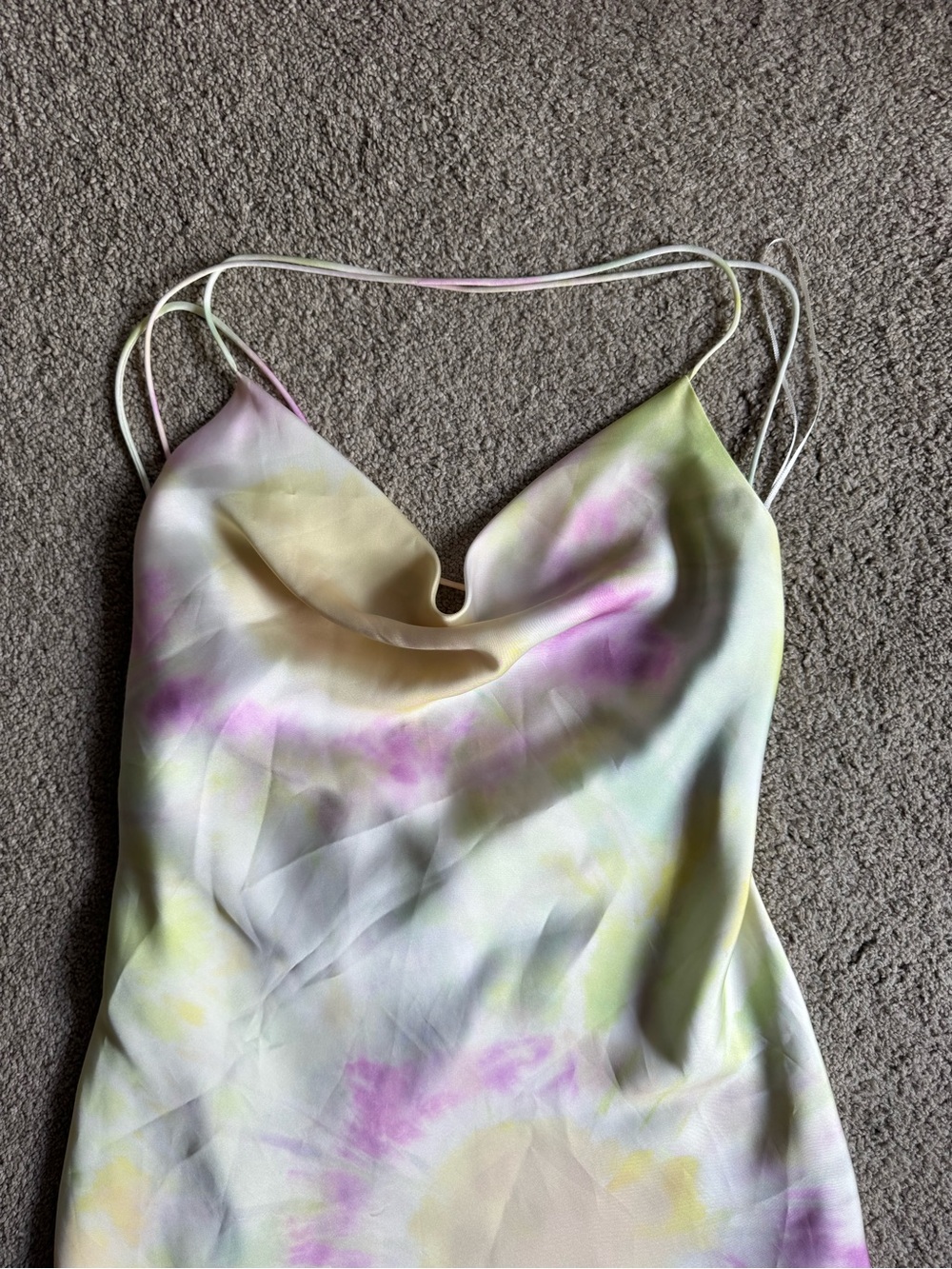 Zara Pastel Tie-Dye Mini Dress - Pink, Yellow & Green - Picture 2 of 4